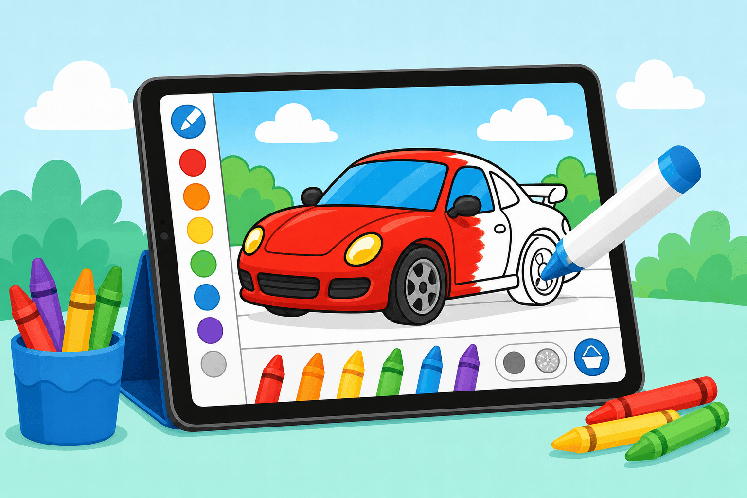 Best Online Coloring Site for iPad — Car Coloring