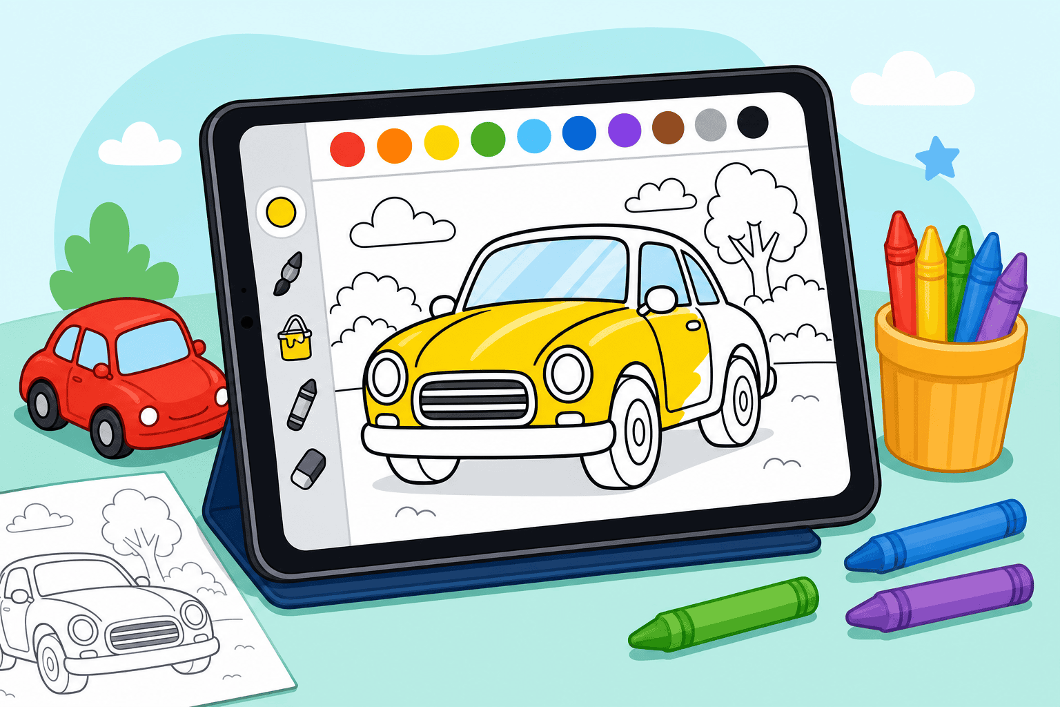 Car Coloring on iPad for Kids — Parent's Quick Guide