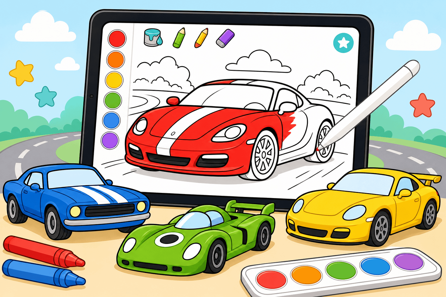 Best Tablet Coloring Activities for Kids Who Love Cars