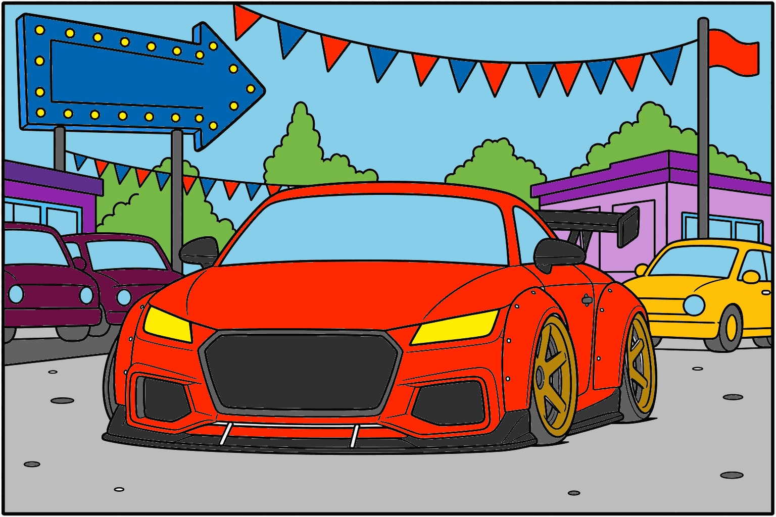 Dodge Challenger colored by Alex D. on Online Cars Coloring