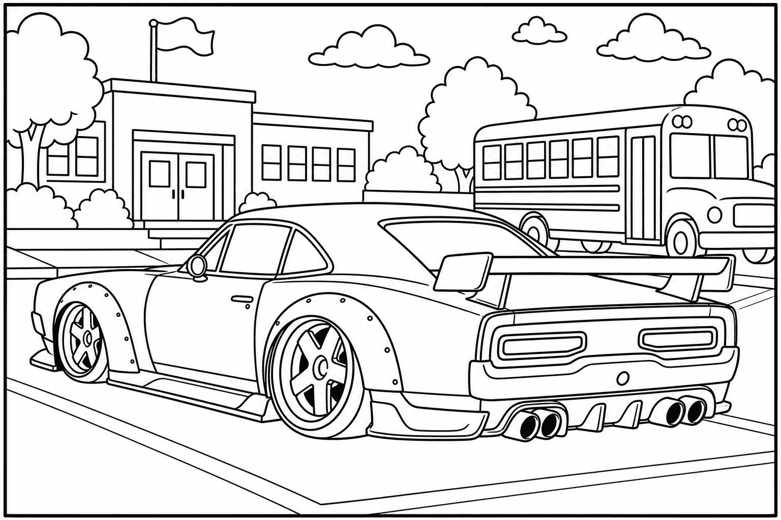 Dodge Charger R/T 440 coloring page