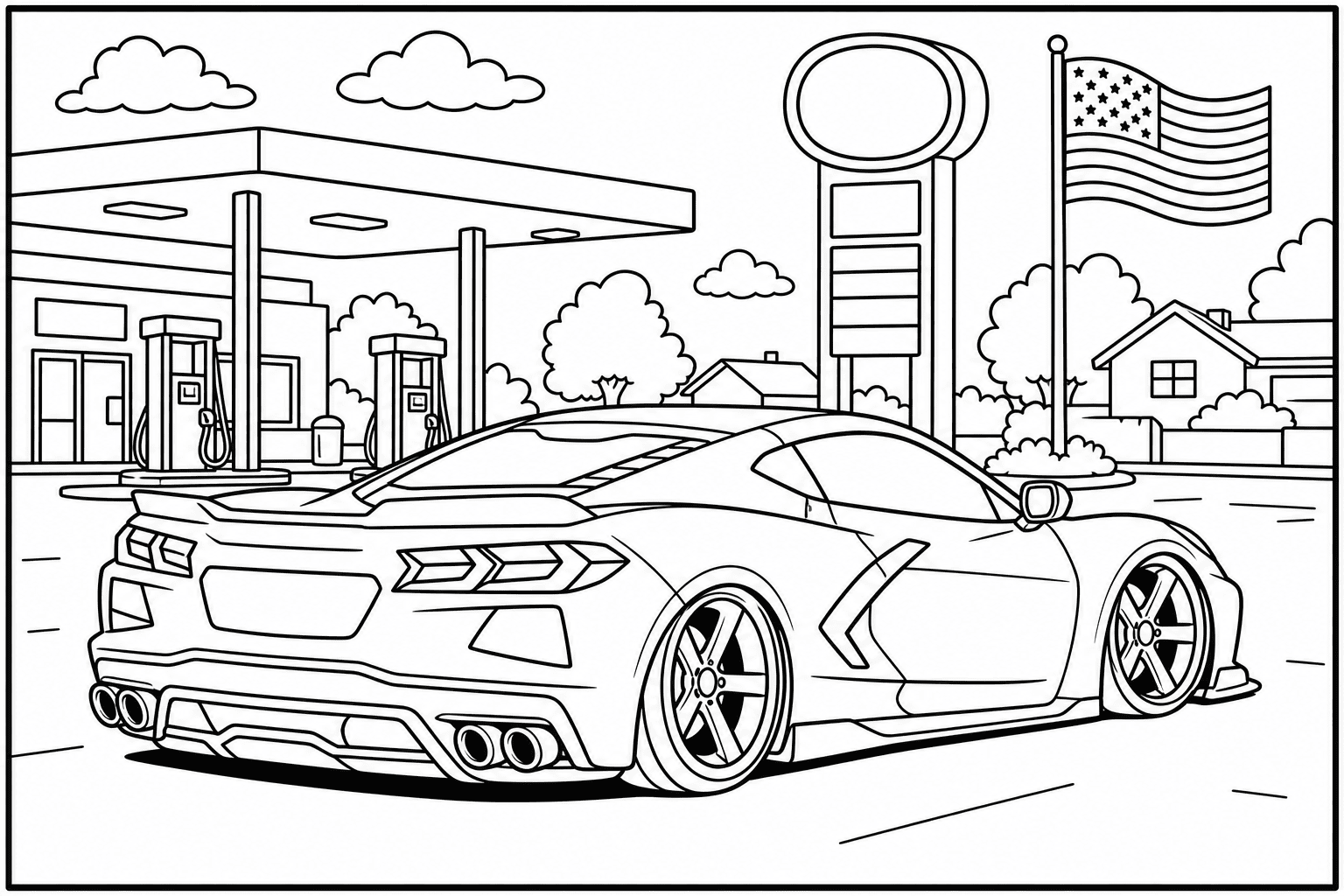 Chevrolet Corvette C8 E-Ray coloring page