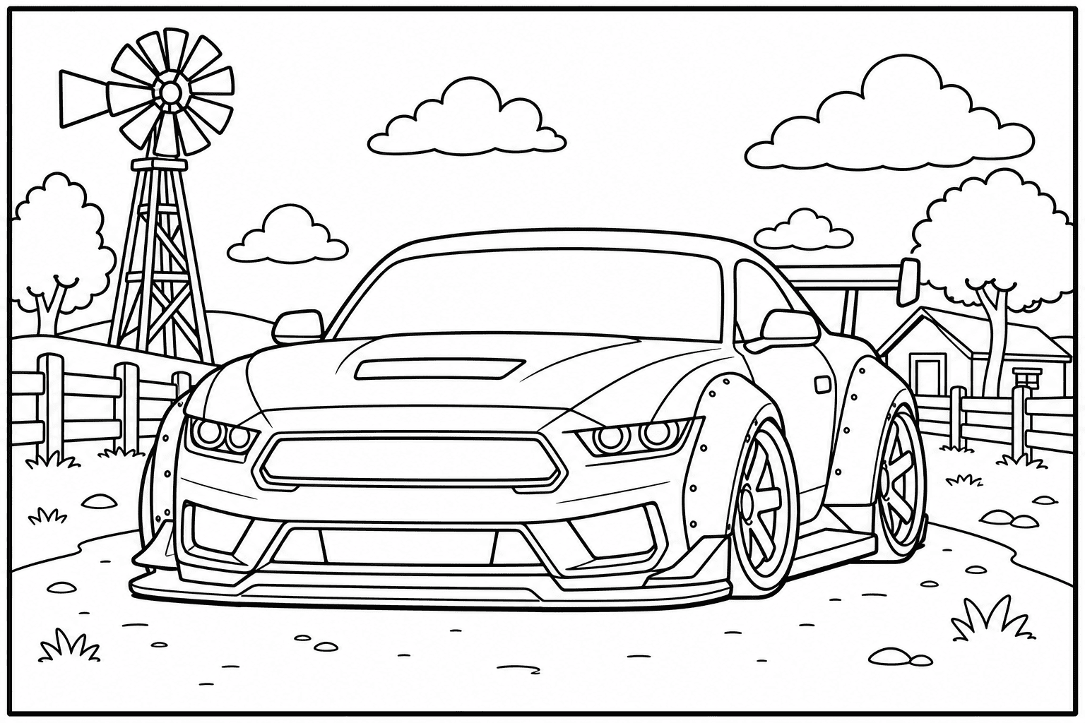 Ford Mustang Dark Horse coloring page
