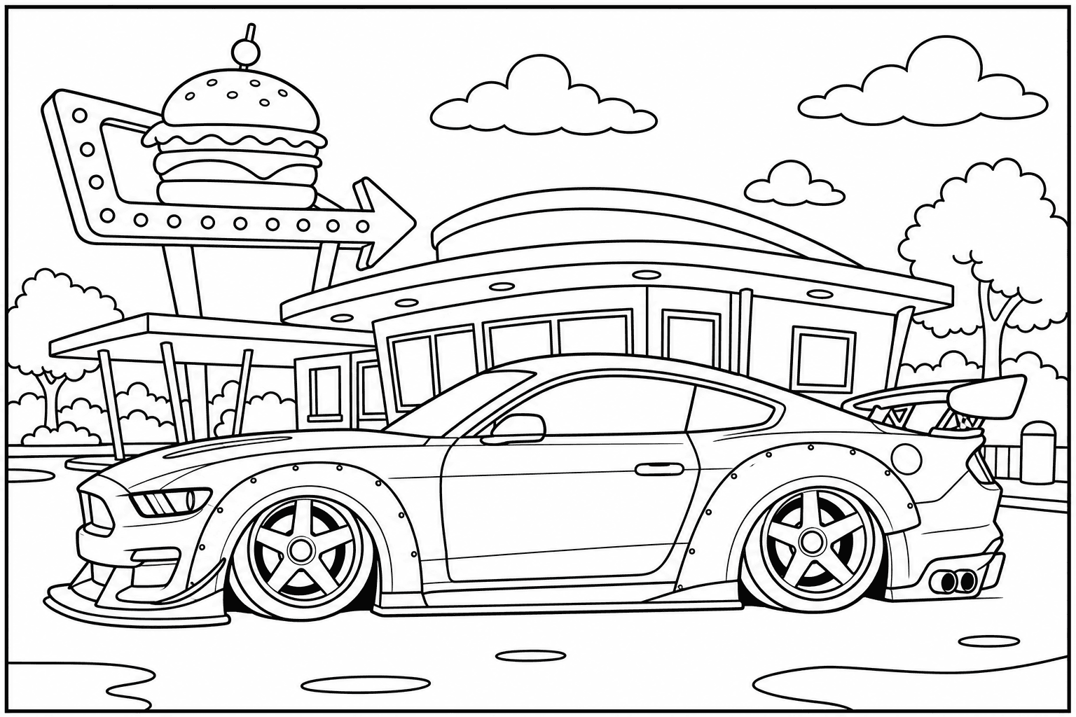 Ford Mustang Shelby GT350R coloring page