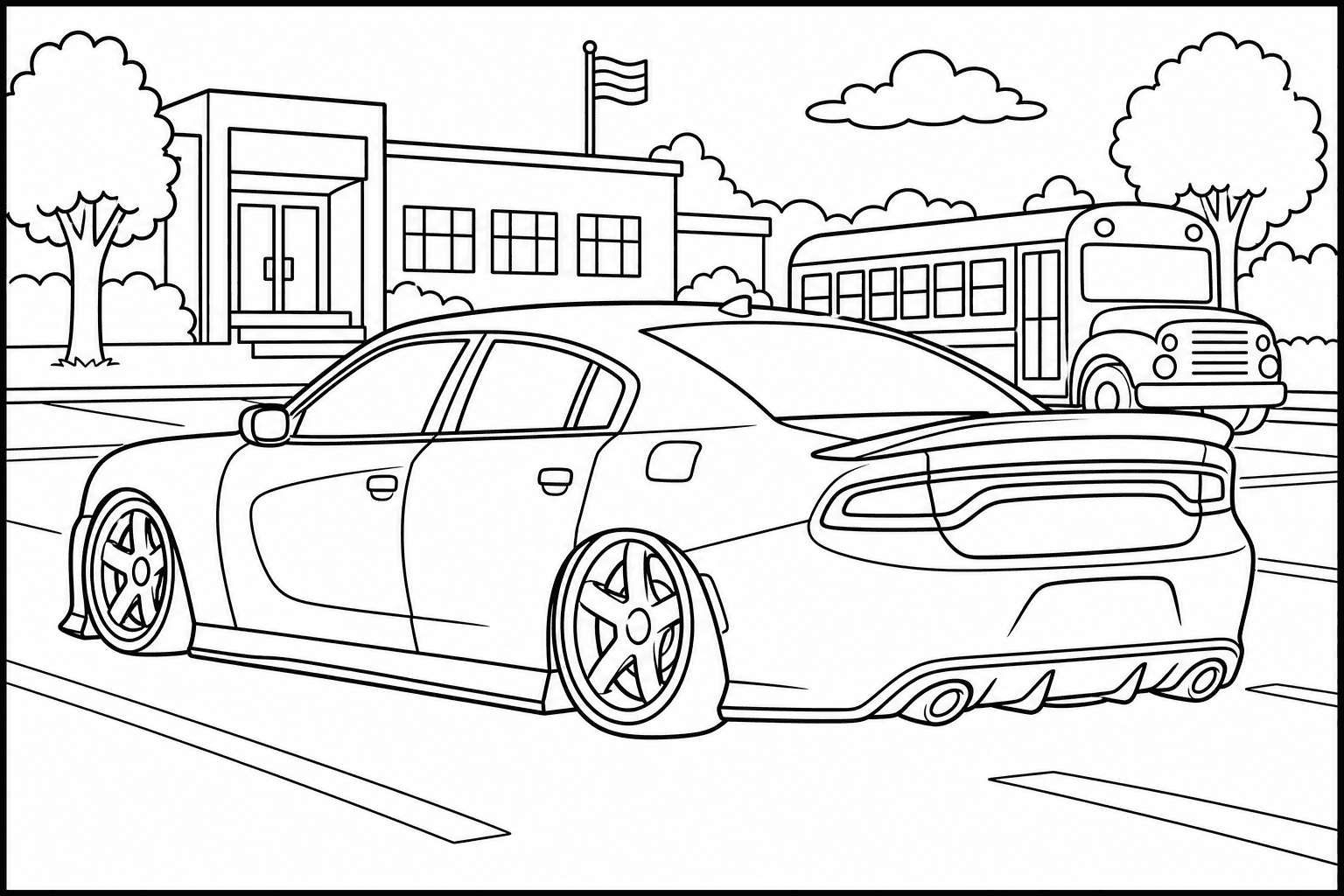 Dodge Charger SRT Hellcat coloring page
