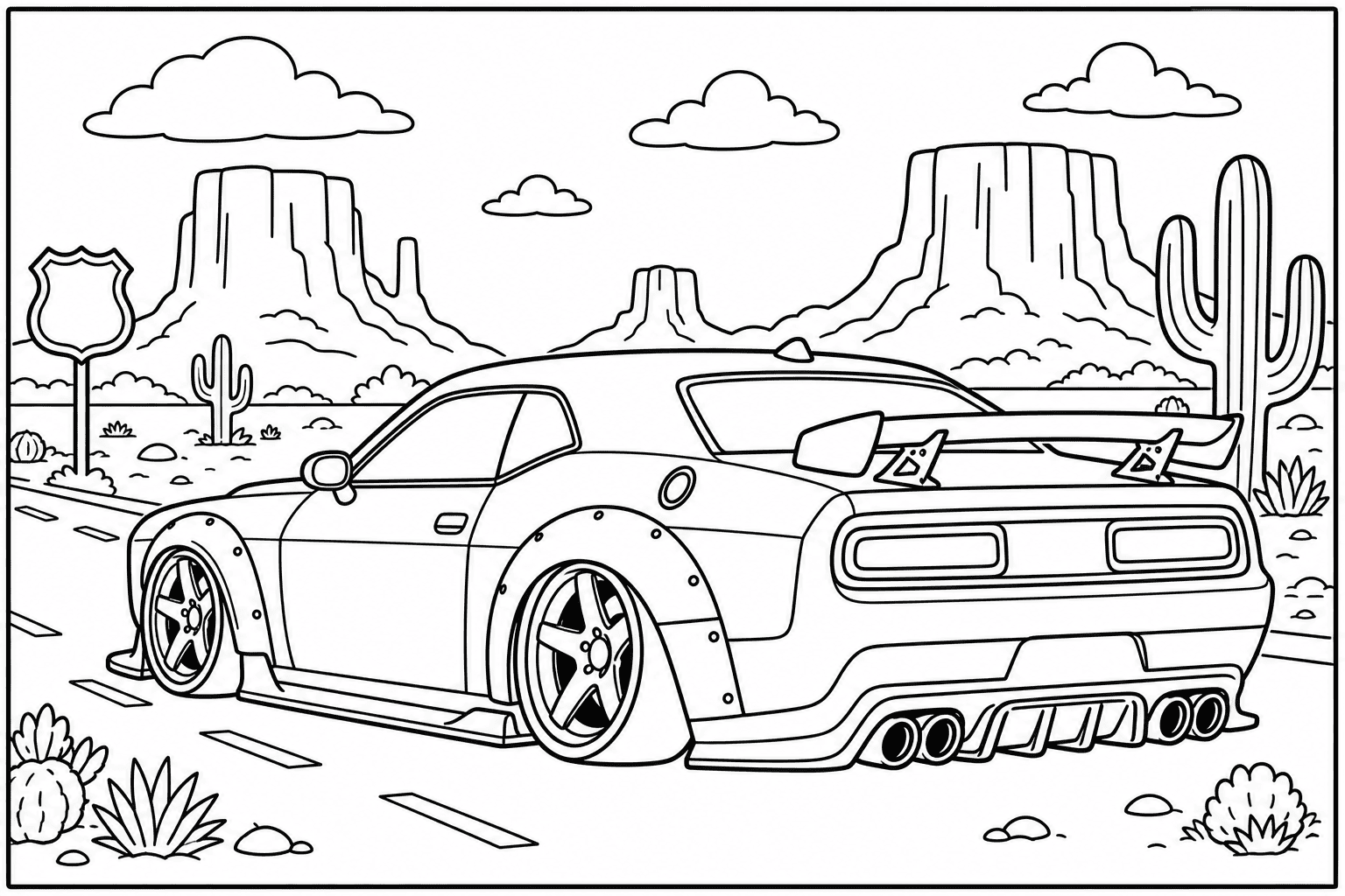 Dodge Challenger SRT Demon 170 coloring page
