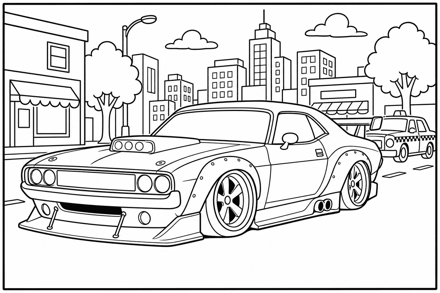 Dodge Challenger R/T 440 Six Pack coloring page