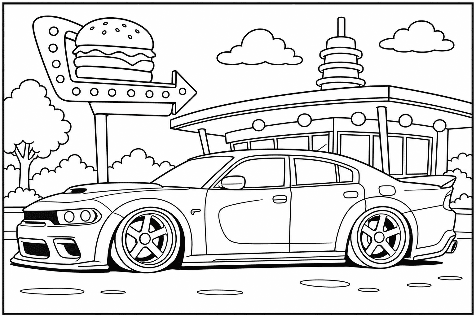 Dodge Charger SRT Hellcat Redeye Widebody coloring page