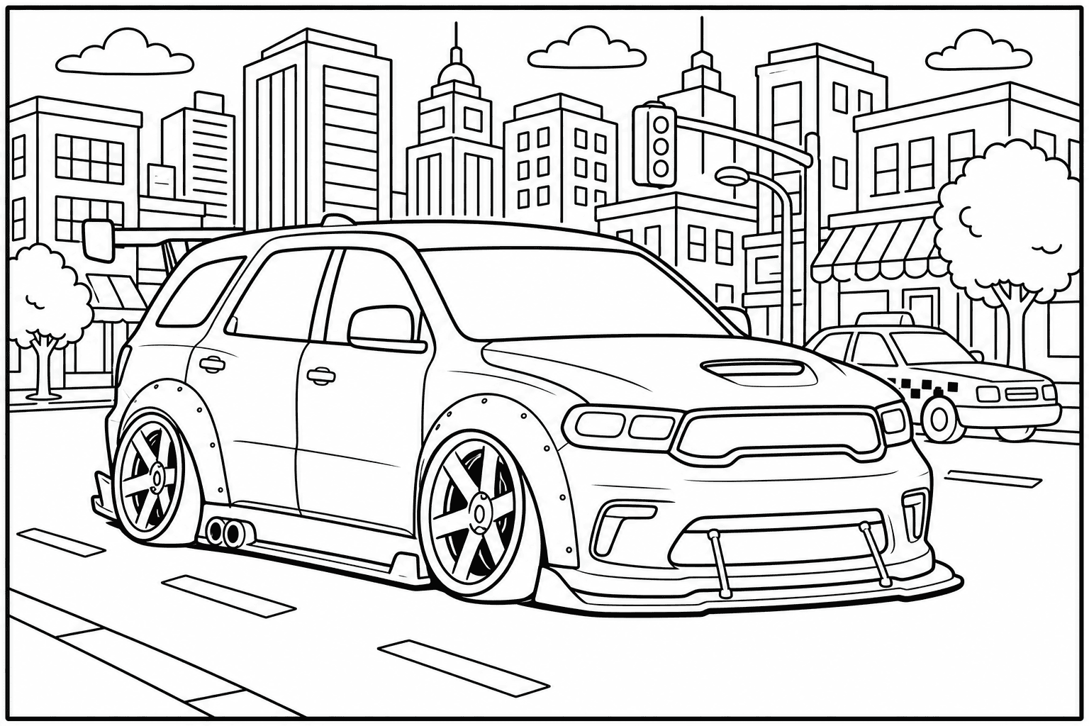 Dodge Durango SRT Hellcat coloring page
