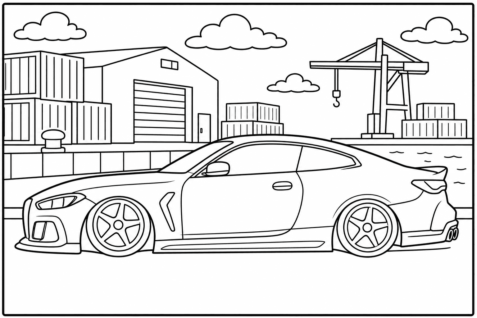 BMW M4 CSL G82 coloring page from the BMW Invasion book