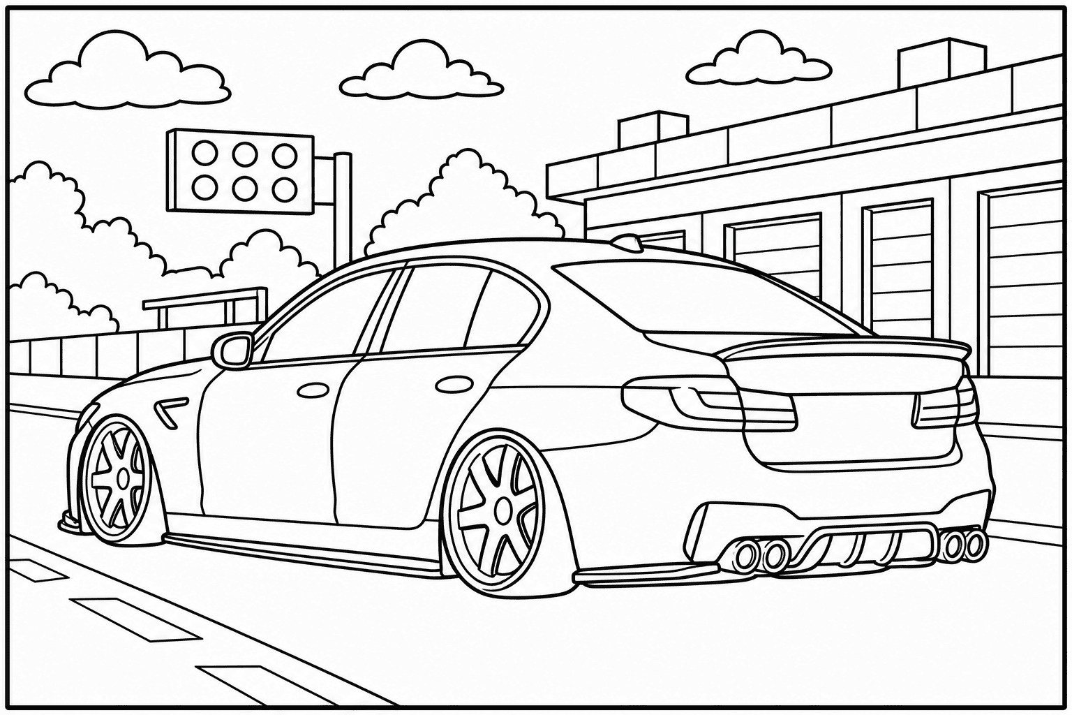 BMW M5 CS F90 coloring page