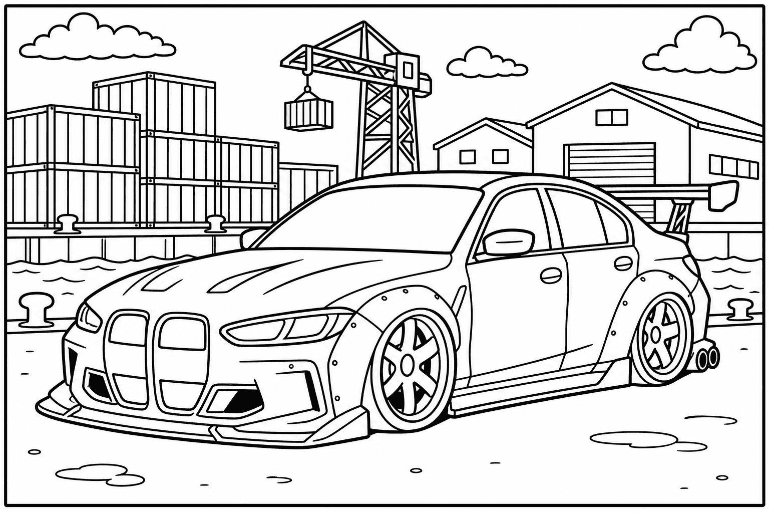 BMW M3 CS G80 coloring page
