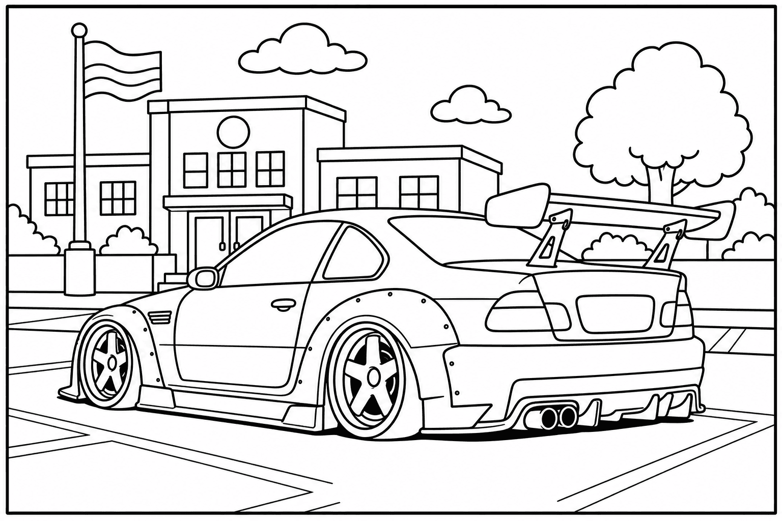 BMW M3 E46 CSL coloring page