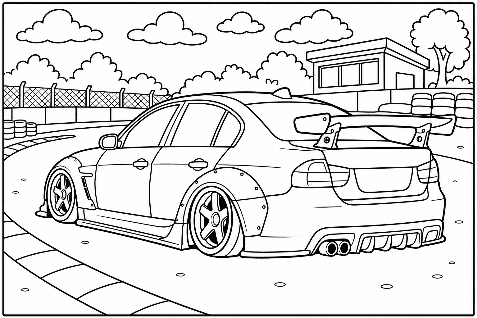 BMW M3 E90 Sedan coloring page