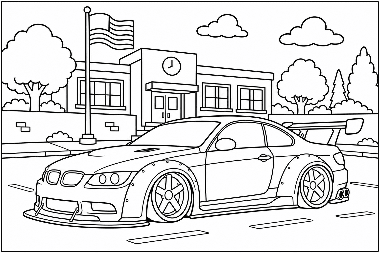 BMW M3 E92 Coupe coloring page from the BMW Invasion book