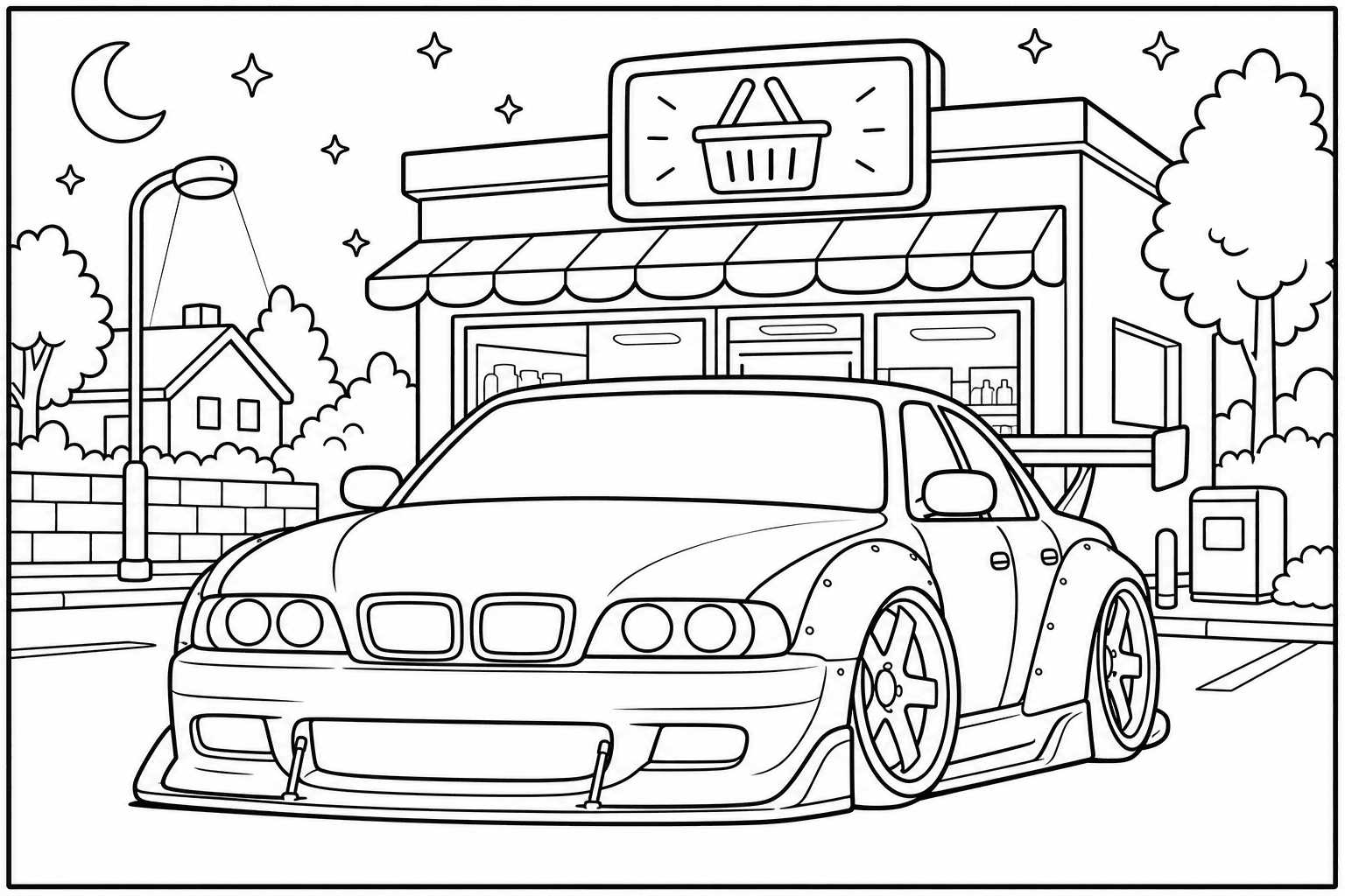 BMW 540i E39 coloring page