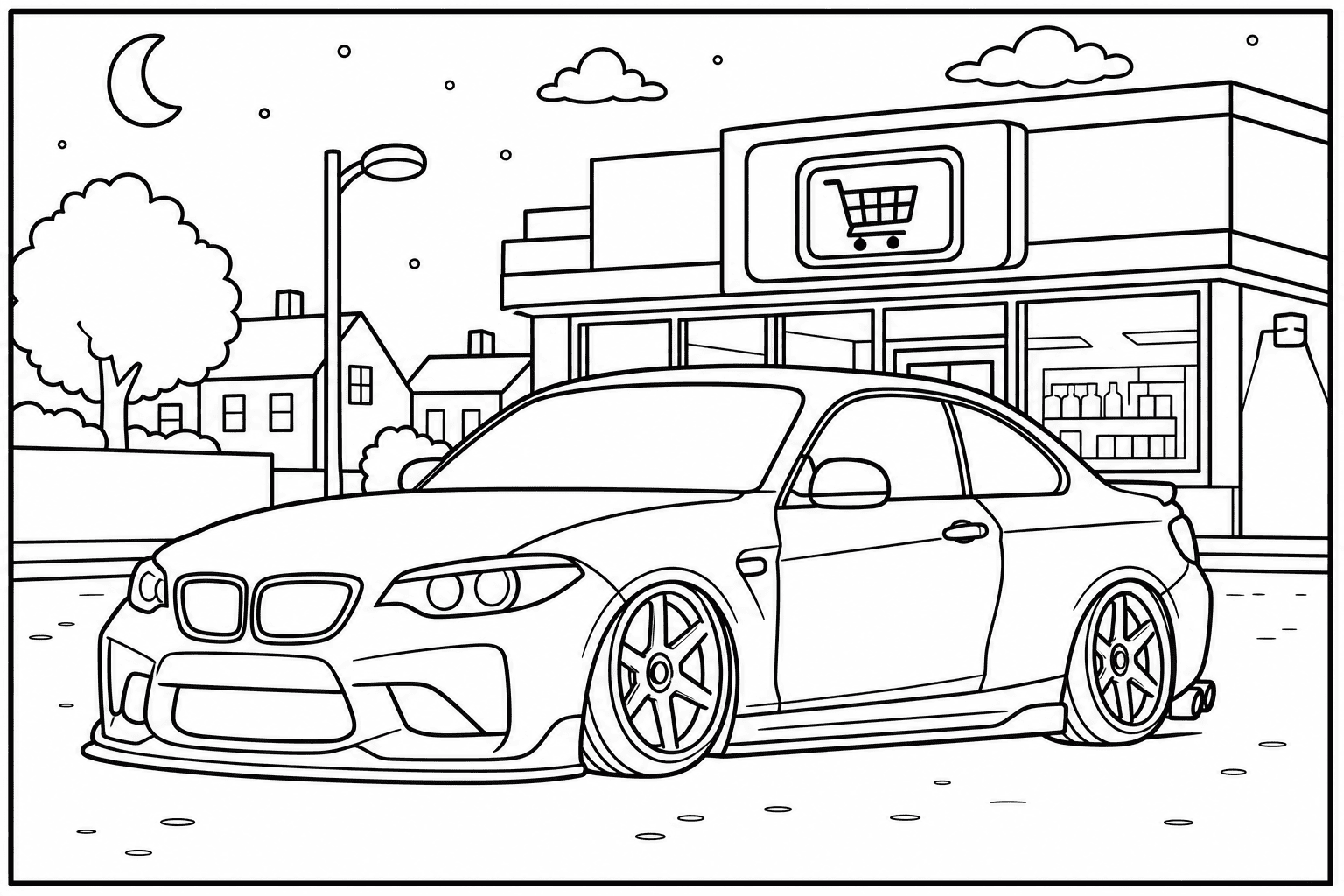 BMW M2 Competition F87 coloring page from the BMW Invasion book