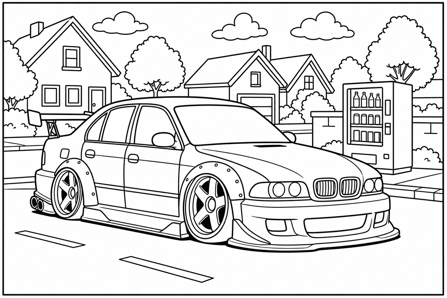 BMW M5 E39 coloring page from the BMW Invasion book