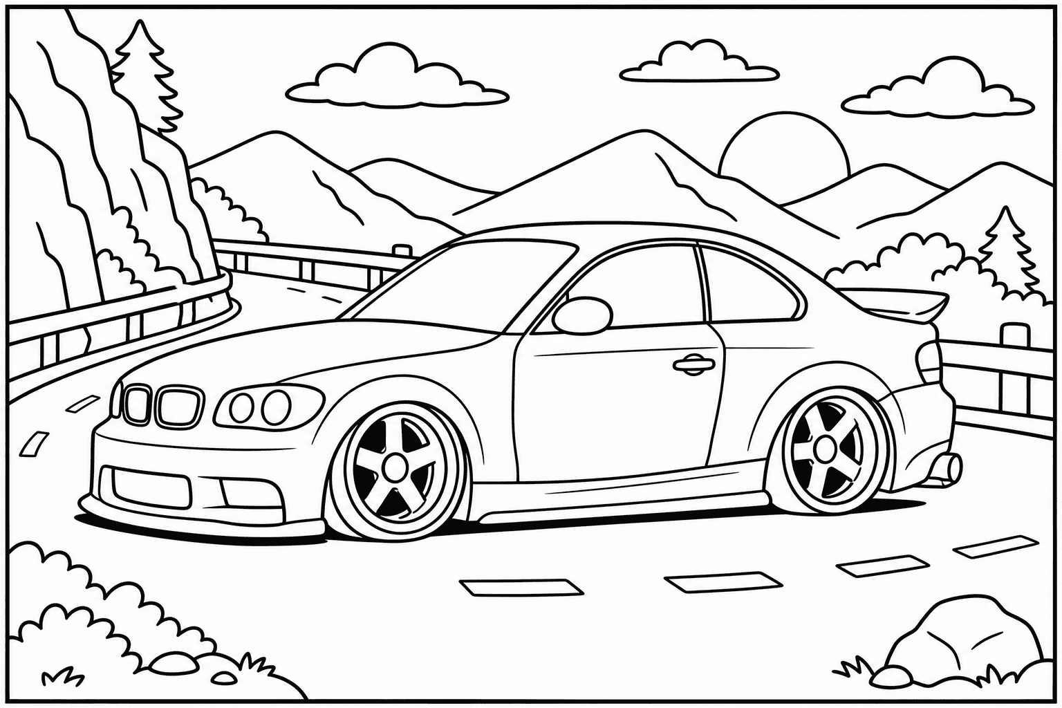 BMW 1M Coupe E82 coloring page from the BMW Invasion book