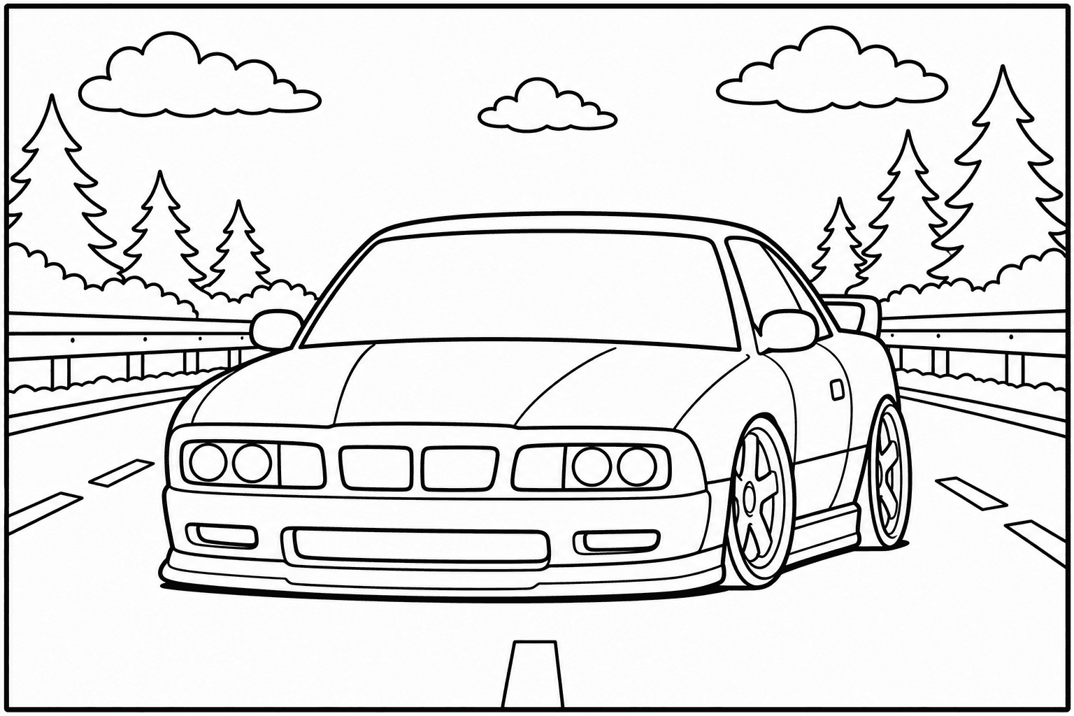 BMW 850CSi E31 coloring page from the BMW Invasion book