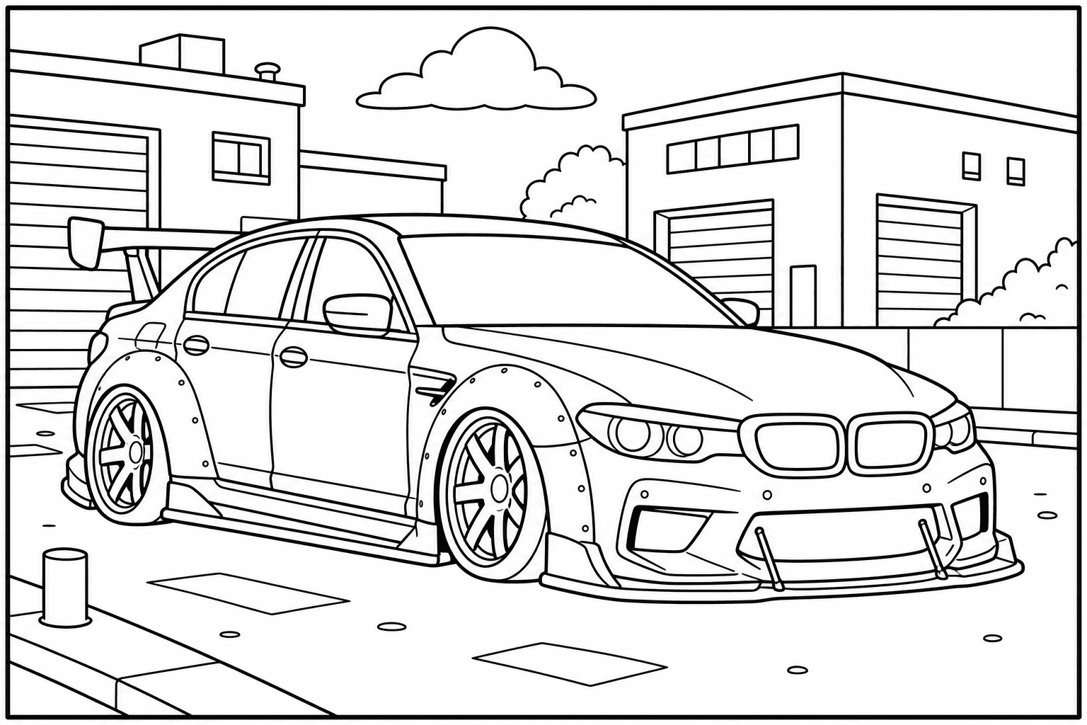 BMW M5 CS F90 coloring page from the BMW Invasion book