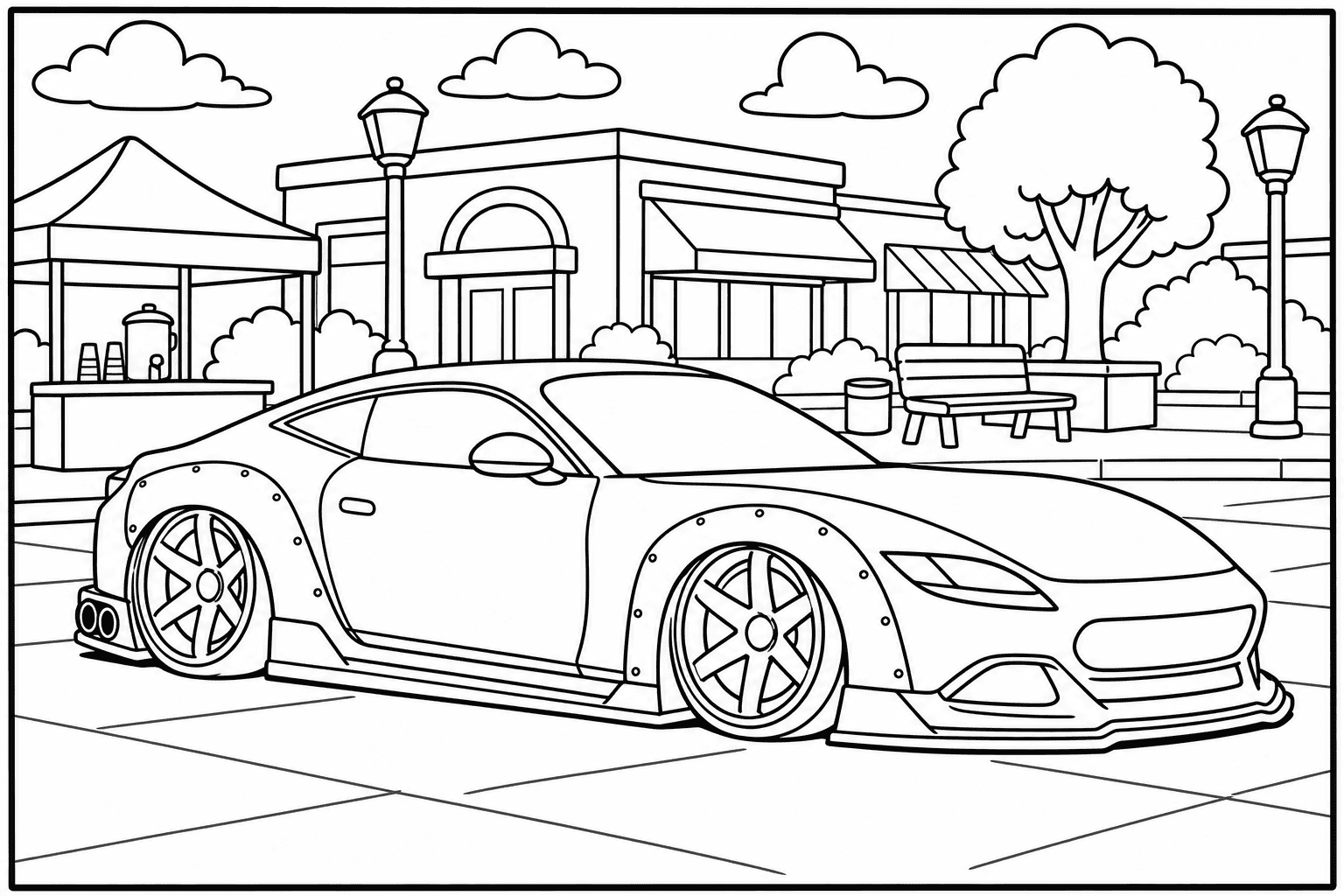 Ferrari Roma coloring page from the Exotic Cars Club book
