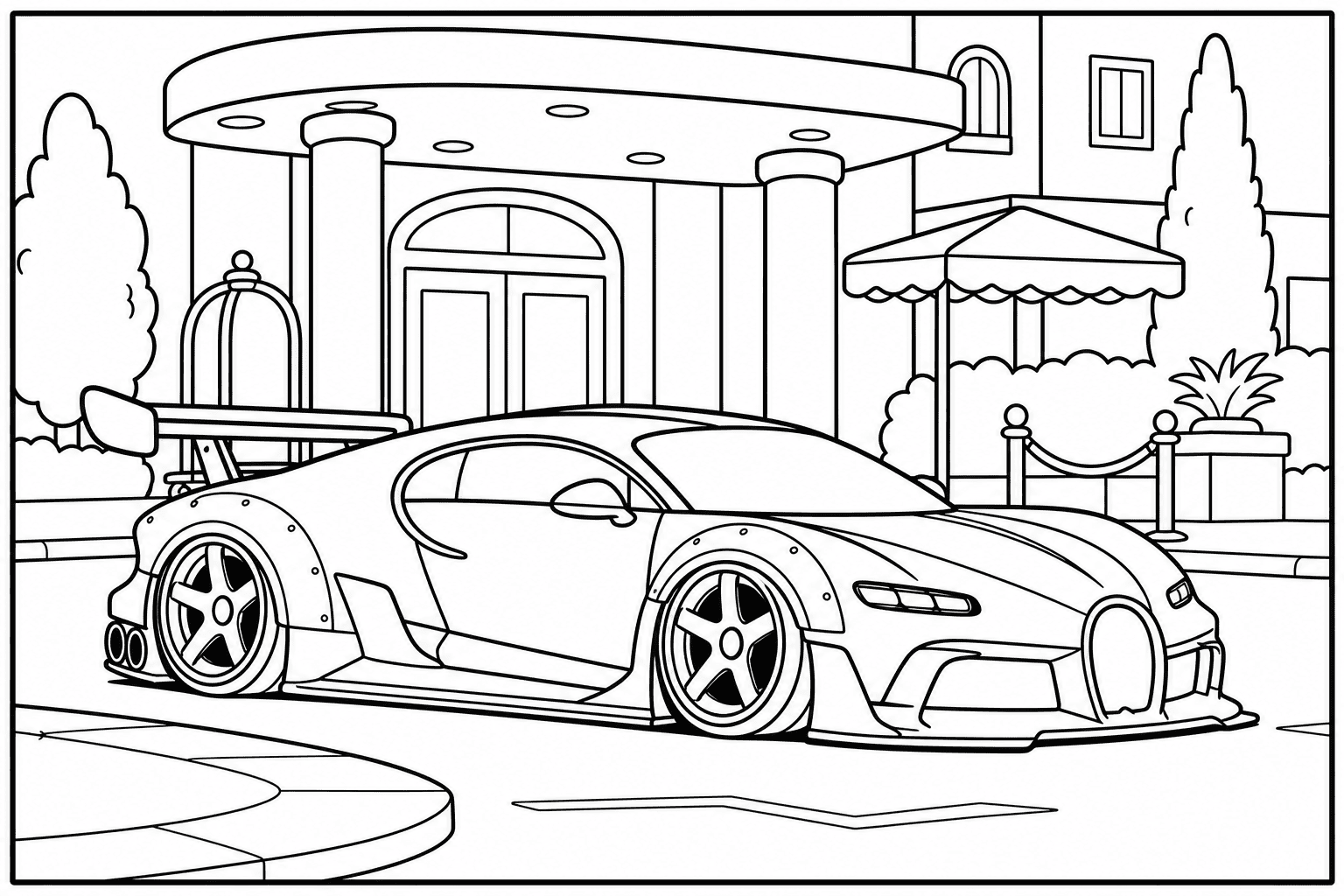 Bugatti Divo coloring page from the Exotic Cars Club book