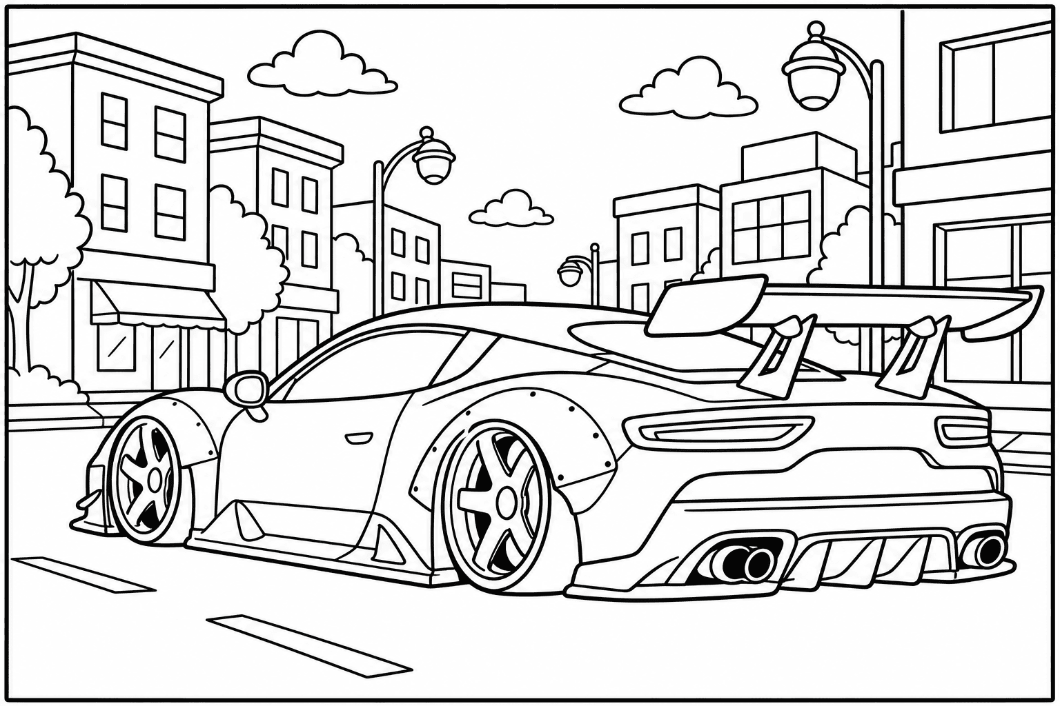 Maserati MC20 coloring page from the Exotic Cars Club book