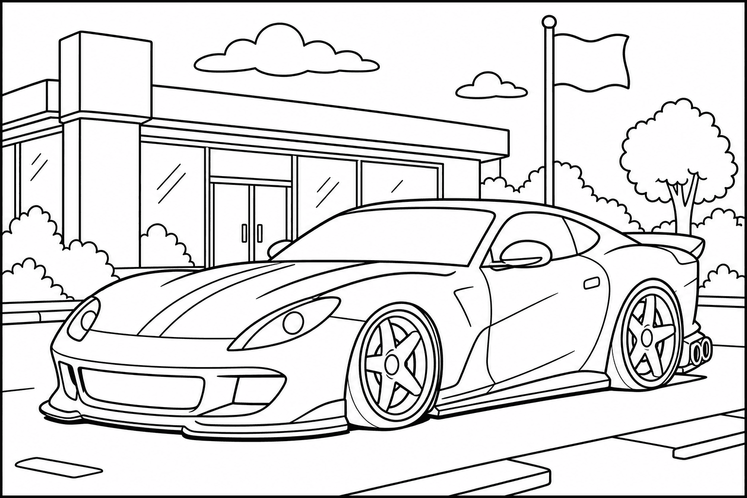 Ferrari 812 Competizione coloring page from the Exotic Cars Club book