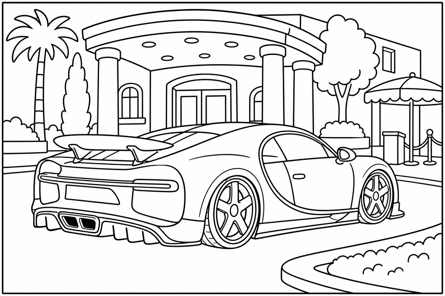 Bugatti Chiron coloring page from the Exotic Cars Club book