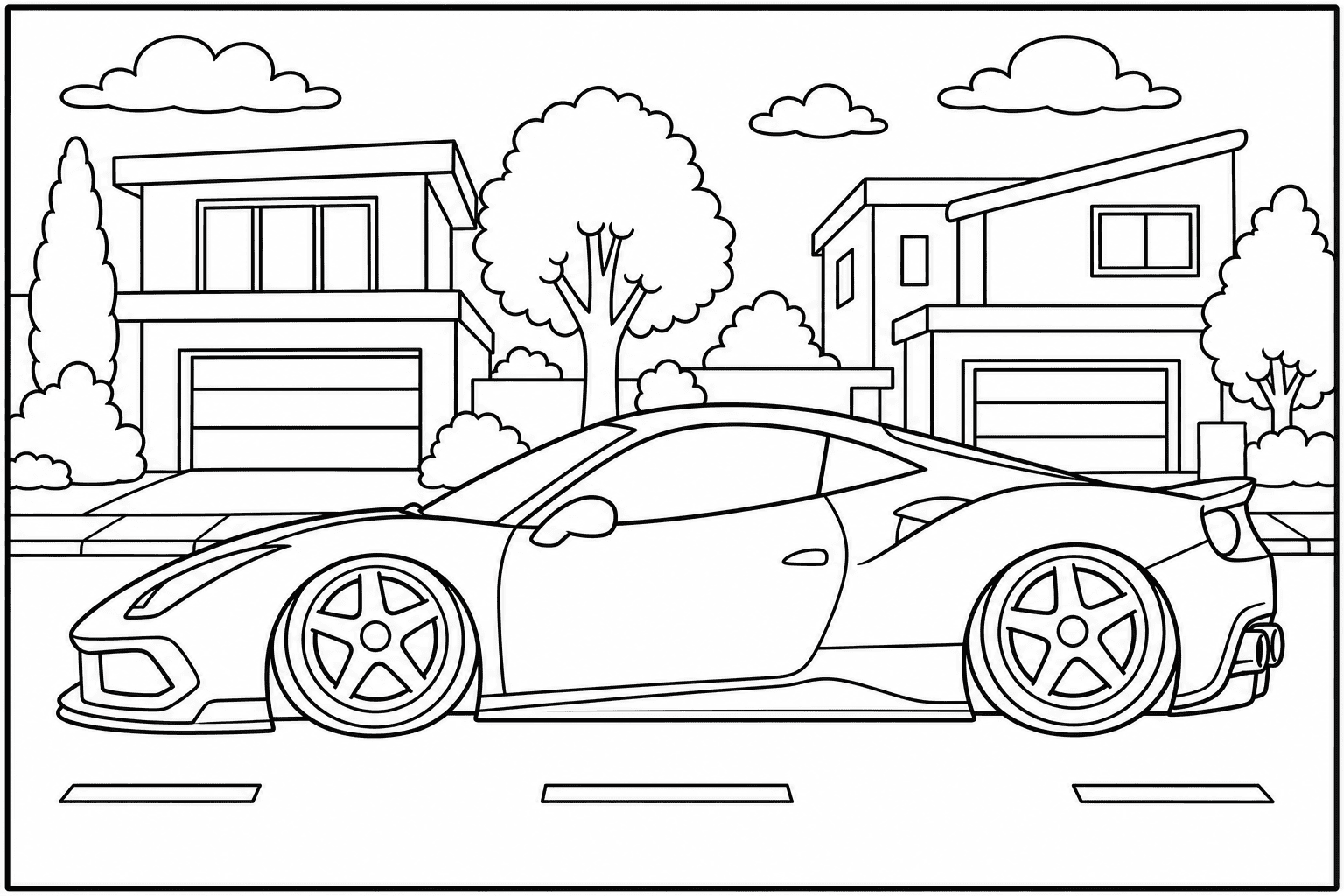 Ferrari 488 GTB coloring page from the Exotic Cars Club book