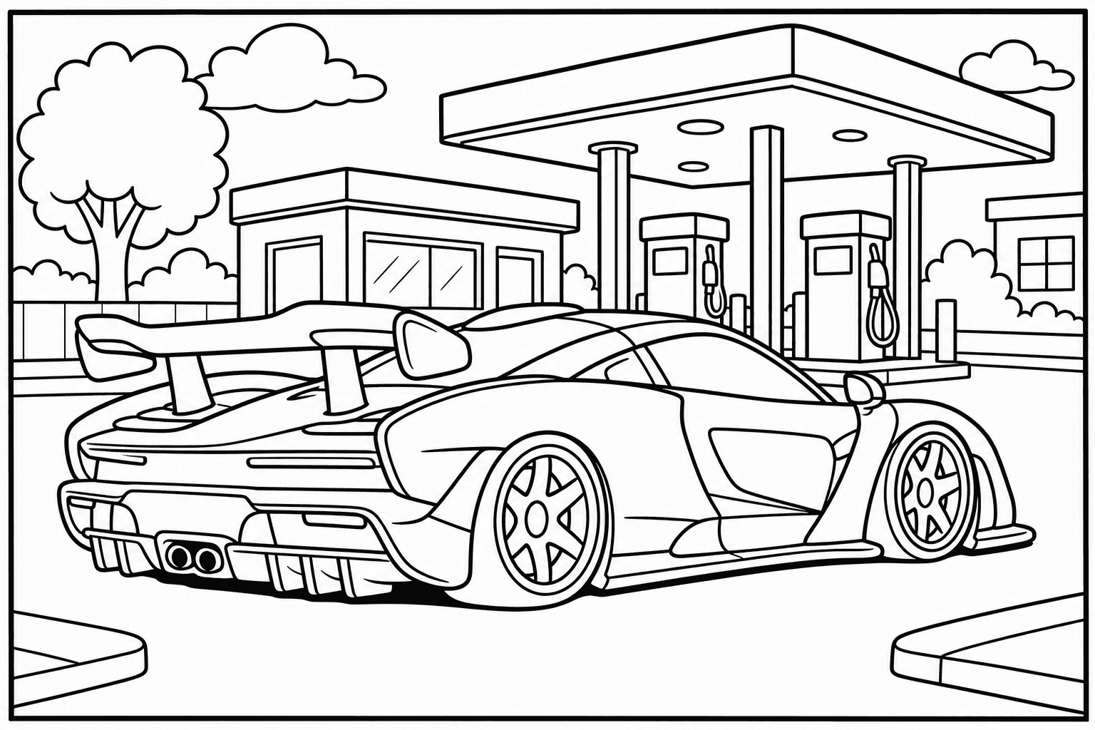 McLaren Senna coloring page from the Exotic Cars Club book