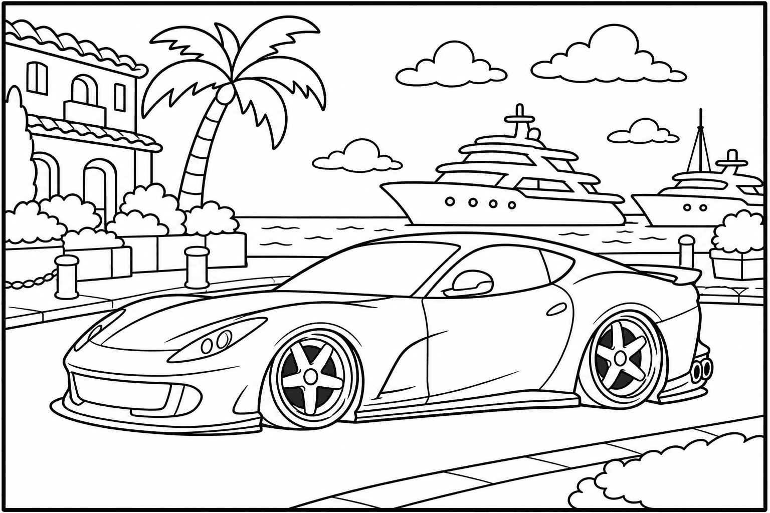 Ferrari 812 Superfast coloring page from the Exotic Cars Club book