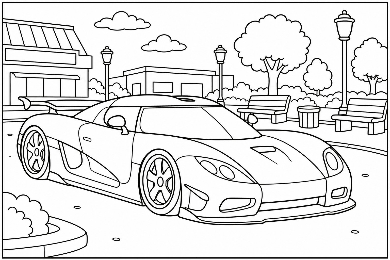 Koenigsegg Agera RS coloring page from the Exotic Cars Club book