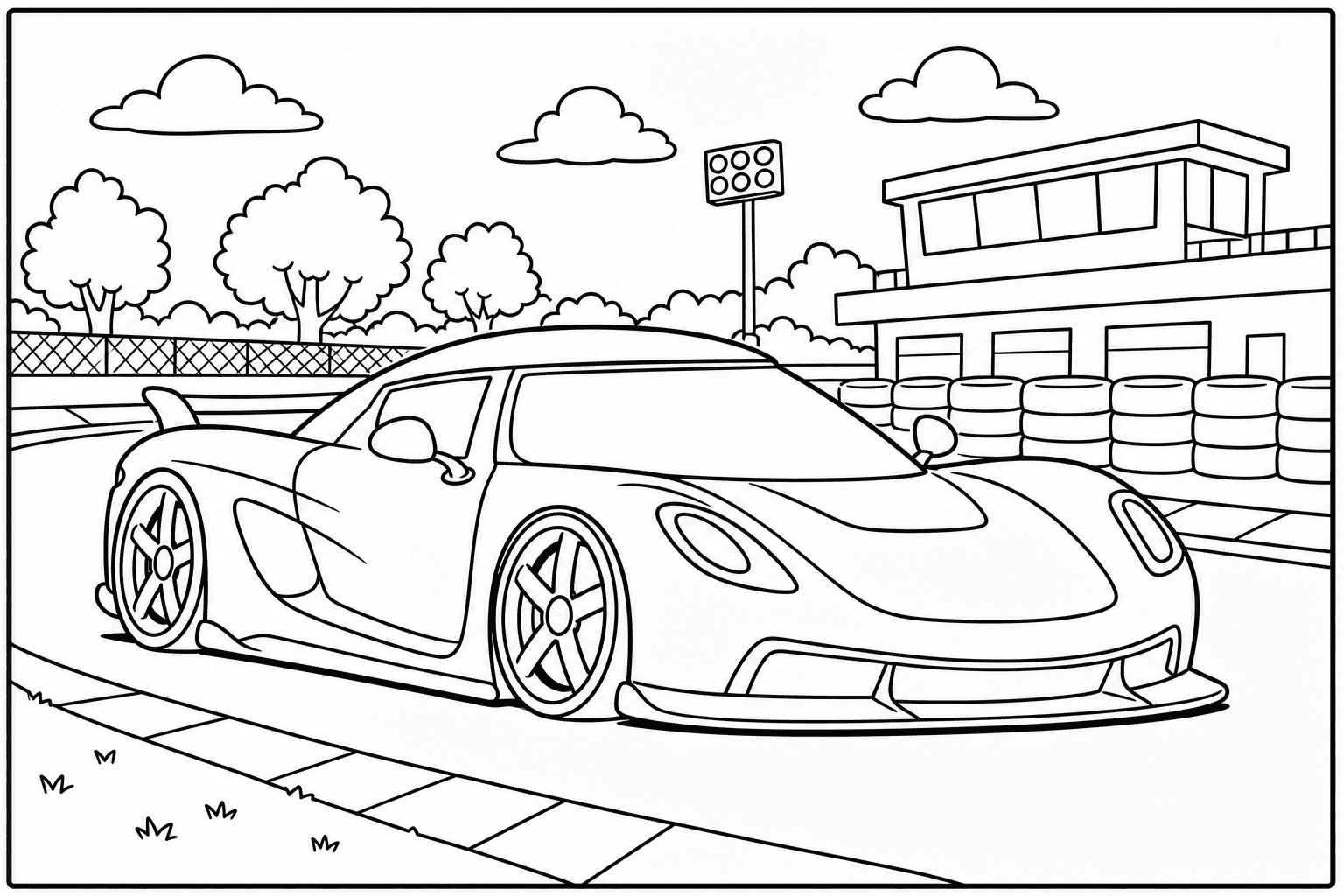 Koenigsegg Jesko coloring page from the Exotic Cars Club book