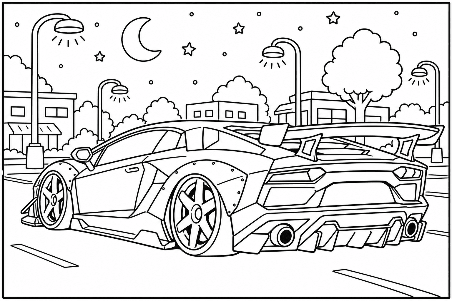 Lamborghini Aventador SVJ coloring page from the Exotic Cars Club book
