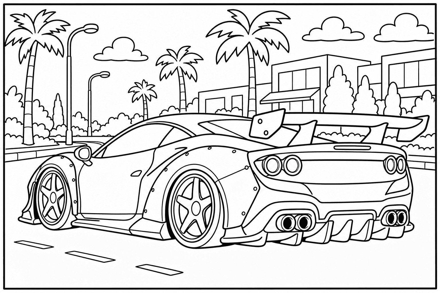 Ferrari F8 Tributo coloring page from the Exotic Cars Club book