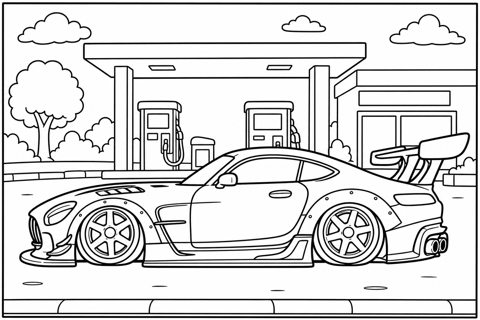 Mercedes AMG GT Black Series coloring page from the Exotic Cars Club book