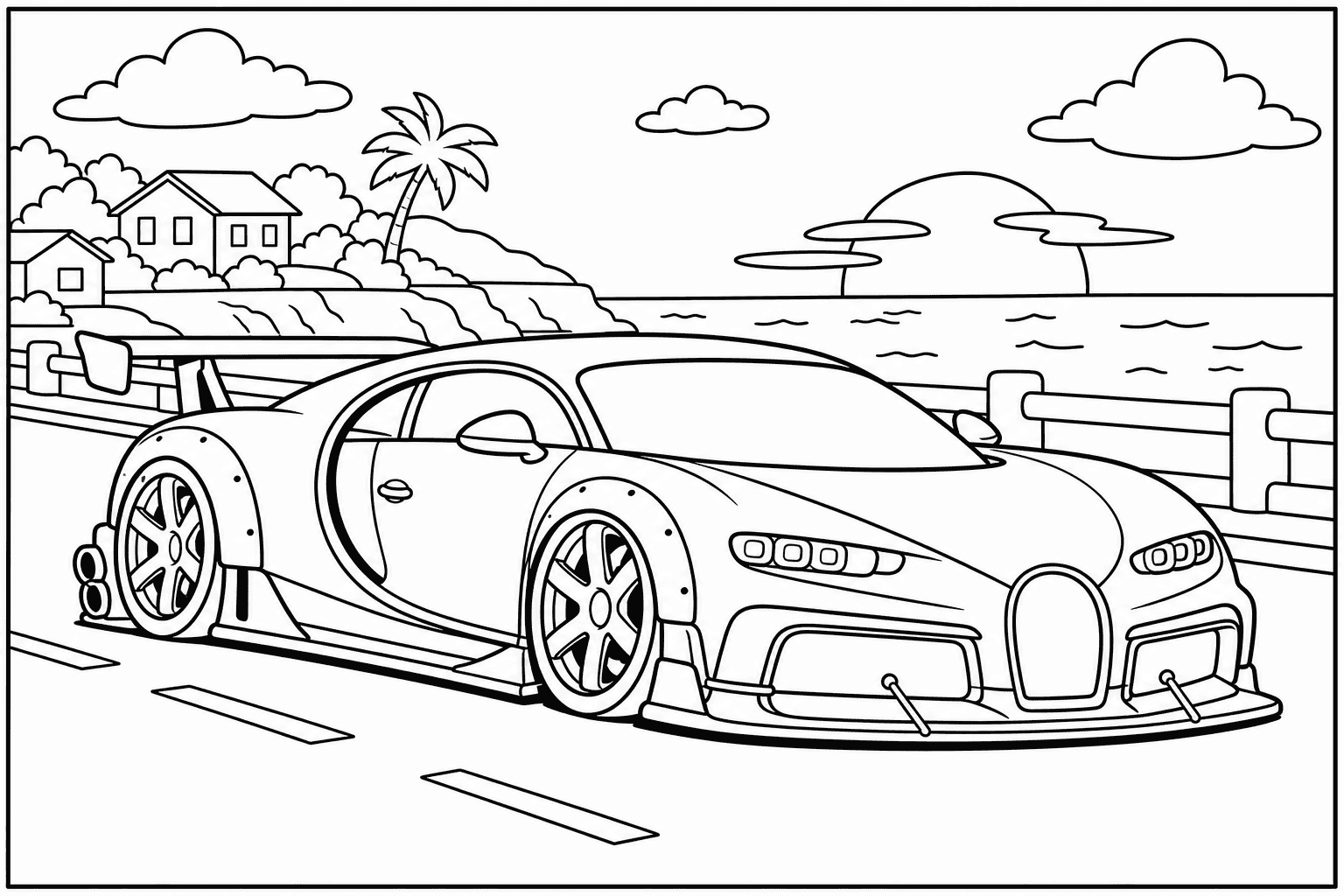 Bugatti Chiron Super Sport coloring page from the Exotic Cars Club book