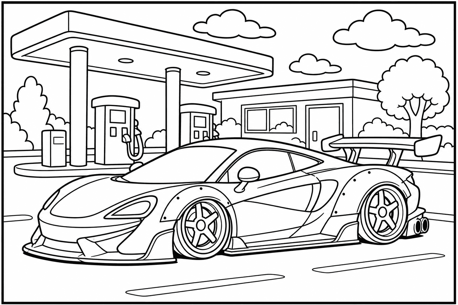 McLaren 570S Coupe coloring page from the Exotic Cars Club book