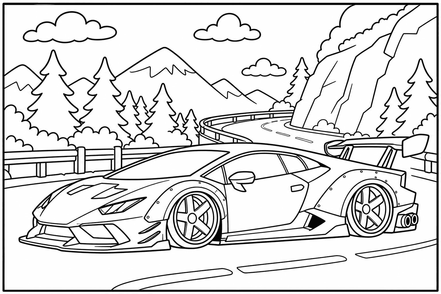 Lamborghini Huracan STO coloring page from the Exotic Cars Club book