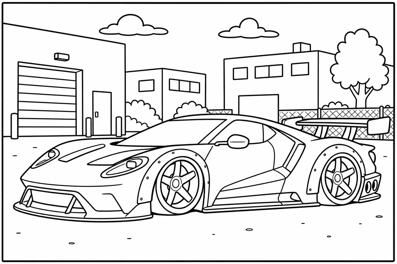 Ford GT coloring page from the Exotic Cars Club book