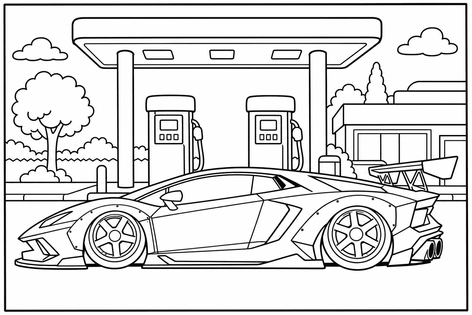 Lamborghini Aventador SV coloring page from the Exotic Cars Club book