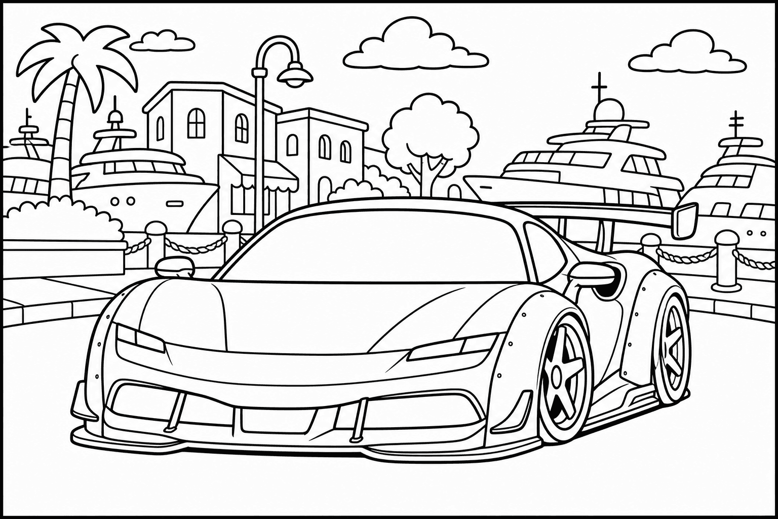 Ferrari SF90 Stradale coloring page from the Exotic Cars Club book