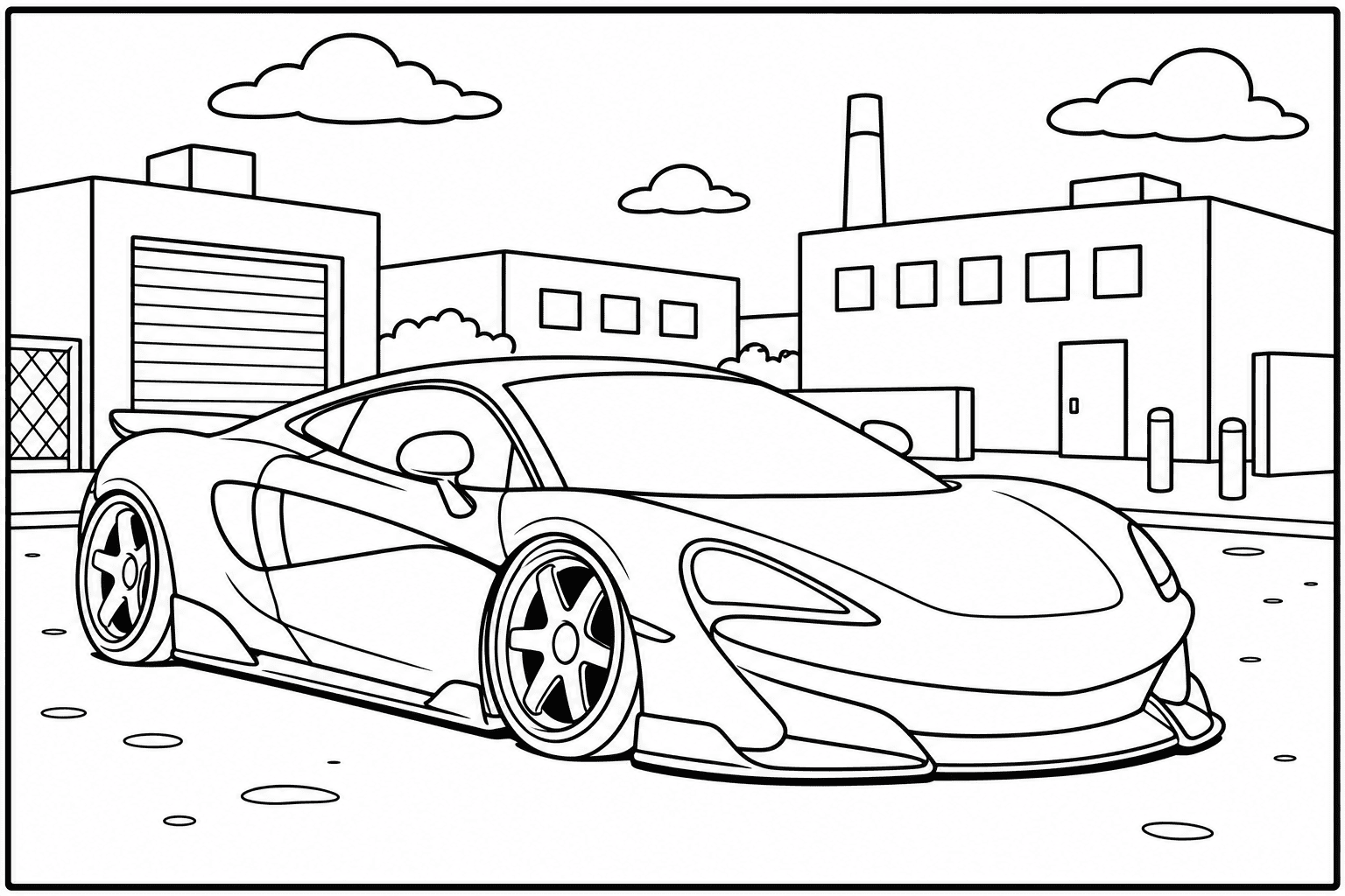 McLaren 600LT coloring page from the Exotic Cars Club book