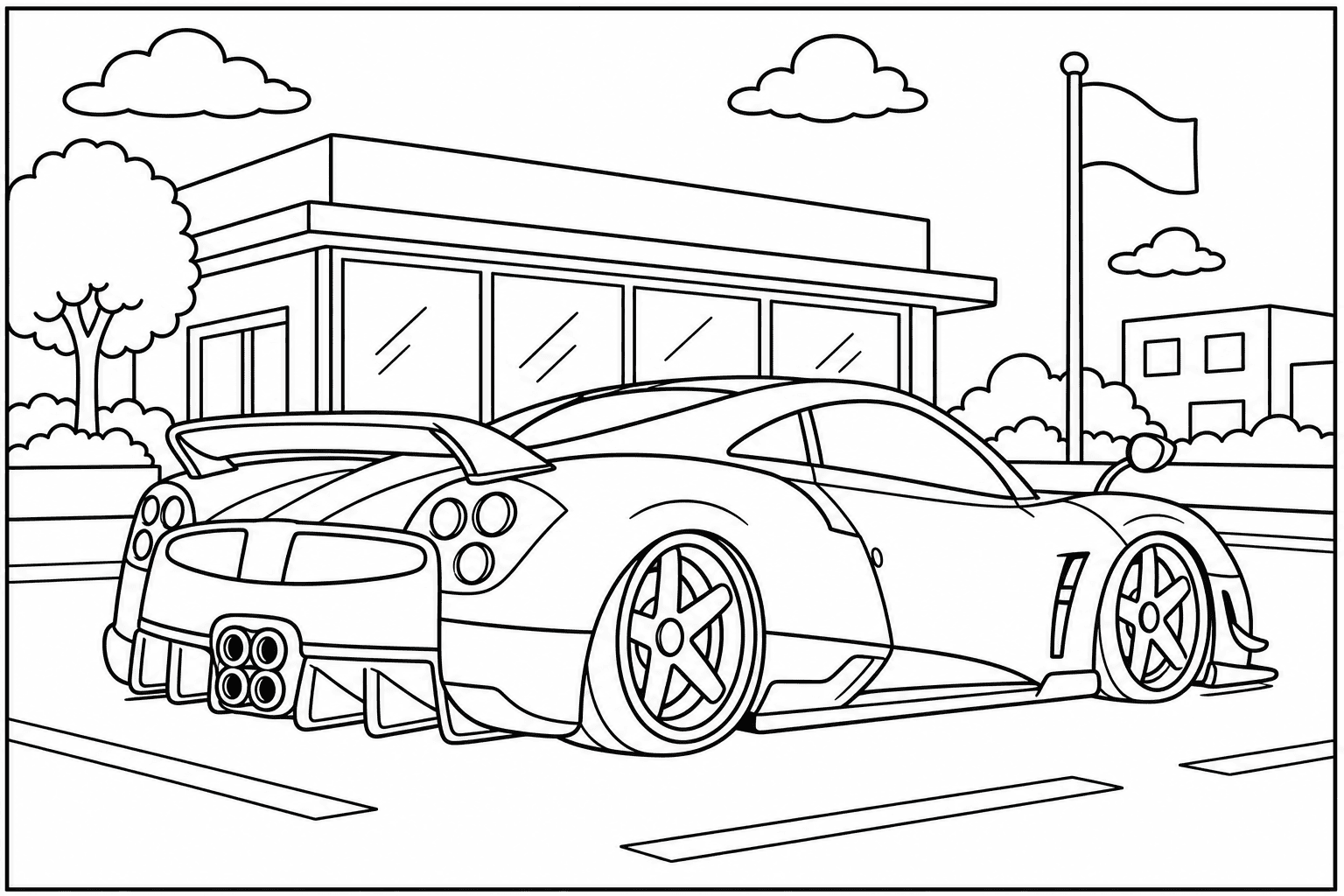 Pagani Huayra BC coloring page from the Exotic Cars Club book