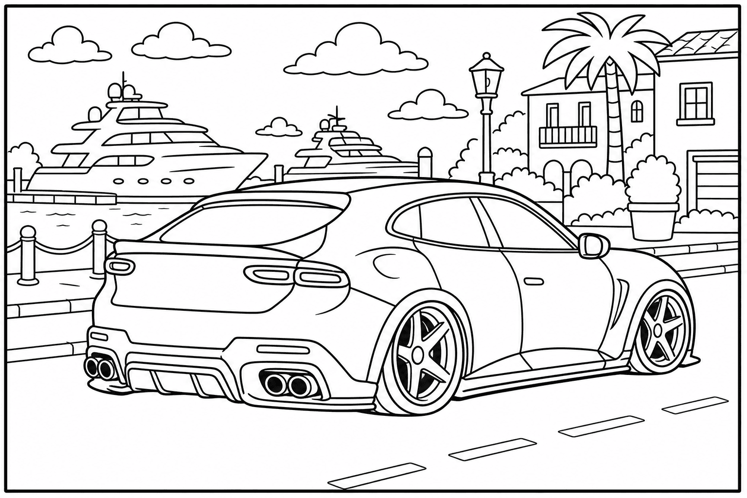Ferrari Purosangue coloring page from the Exotic Cars Club book