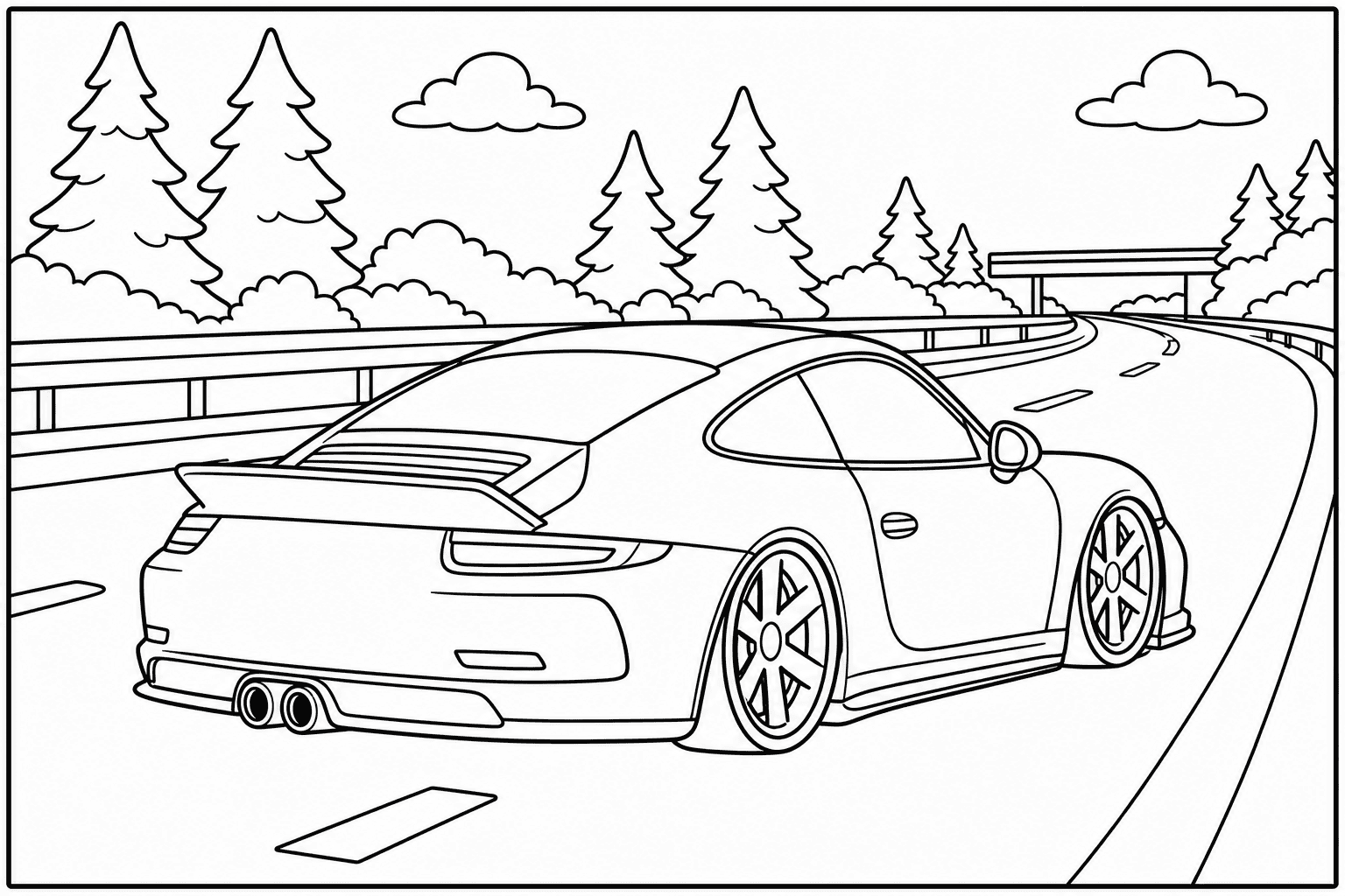 Porsche 911 R 991 coloring page
