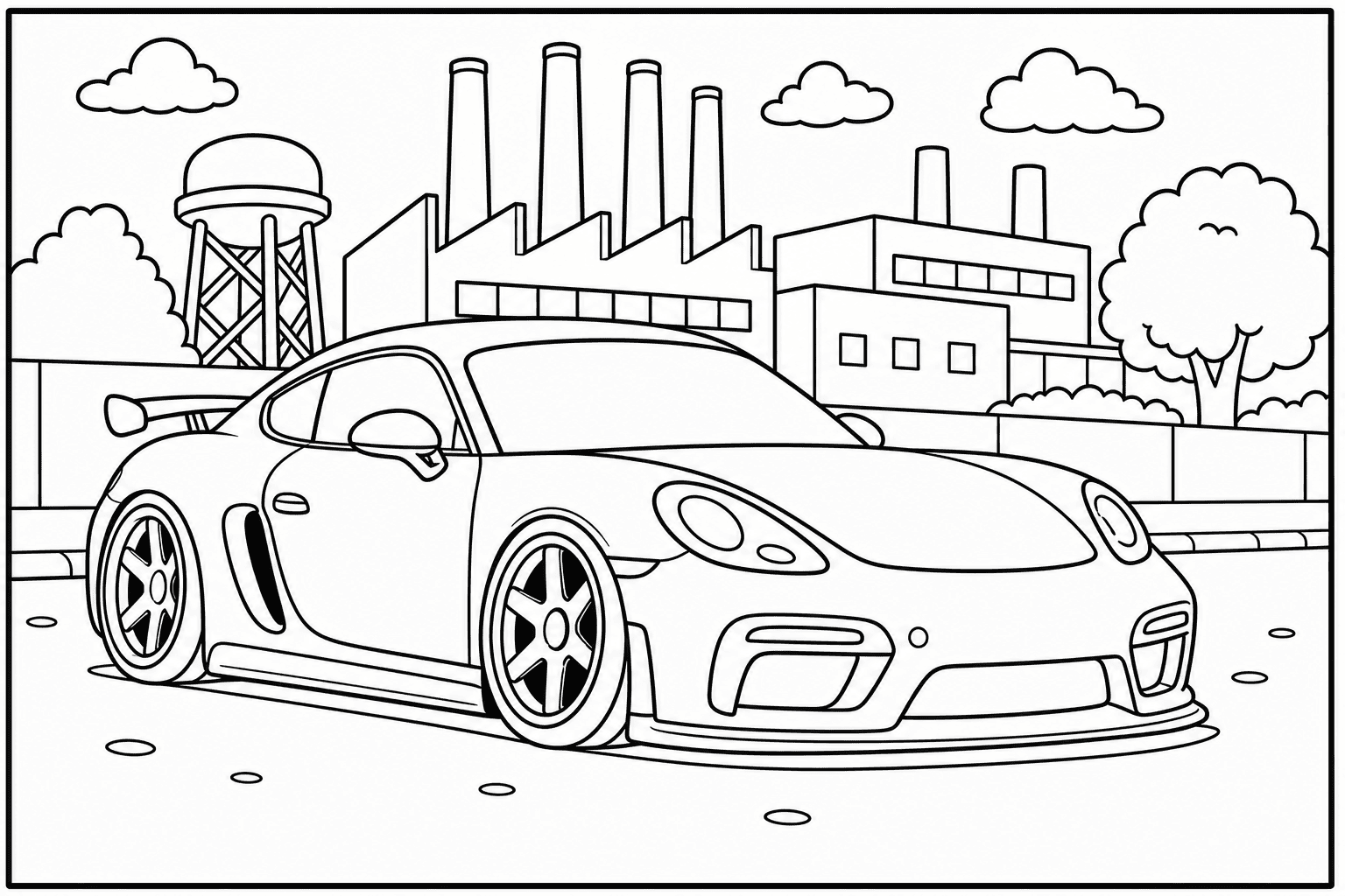 Porsche 718 Cayman GT4 RS coloring page