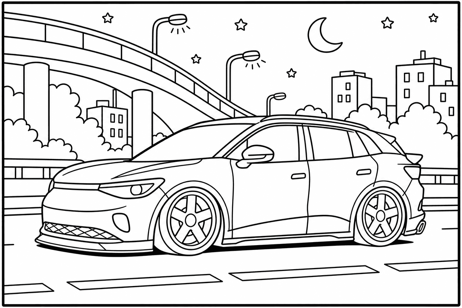 Volkswagen ID.4 GTX coloring page